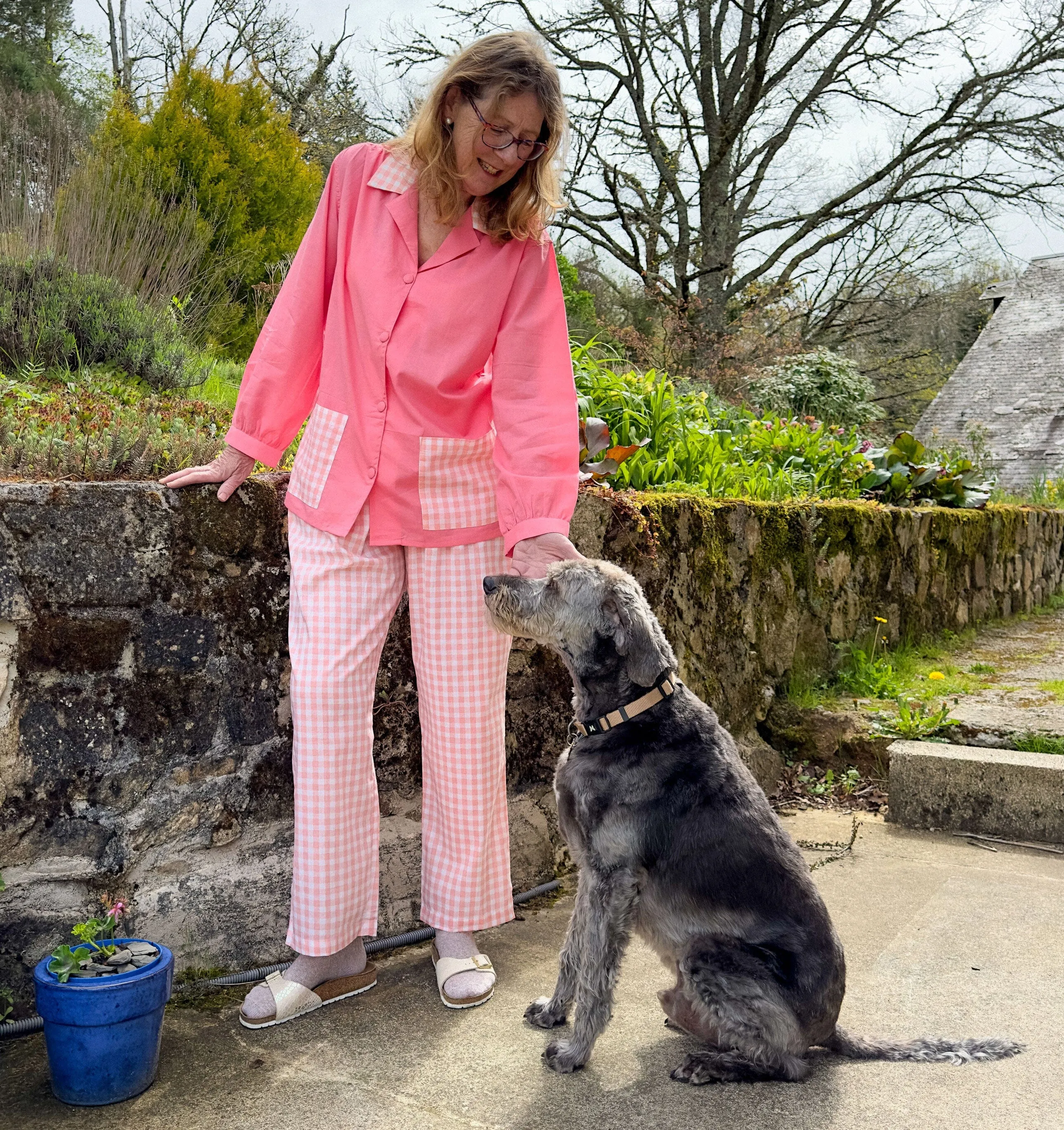 Patterned cotton pyjamas [Pink & Peach Gingham]