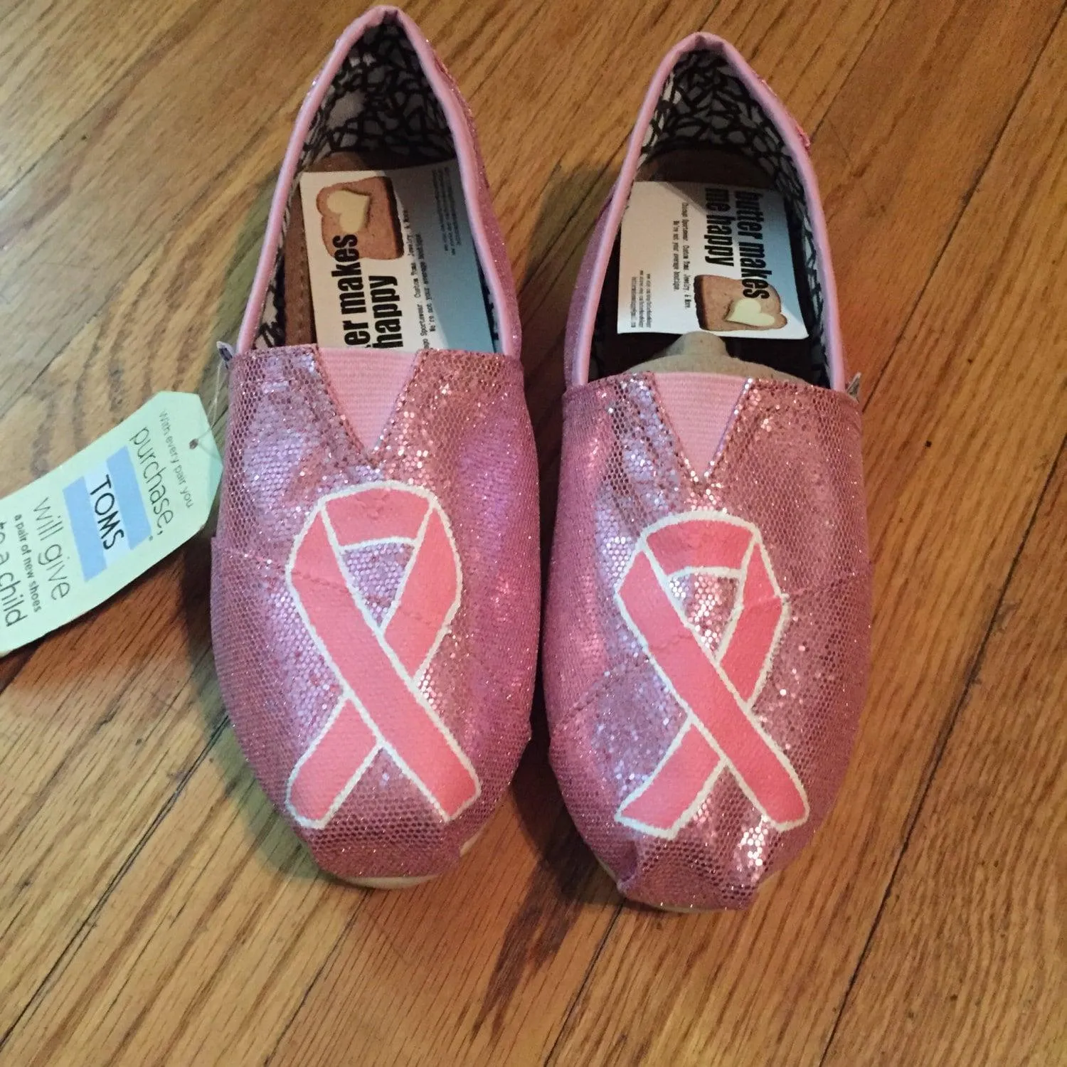 Pink Glitter Awareness Flats