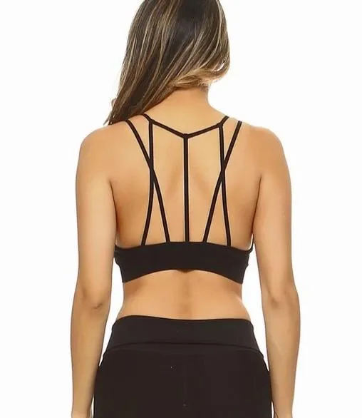 Posh Mesh Sports Bra- Black