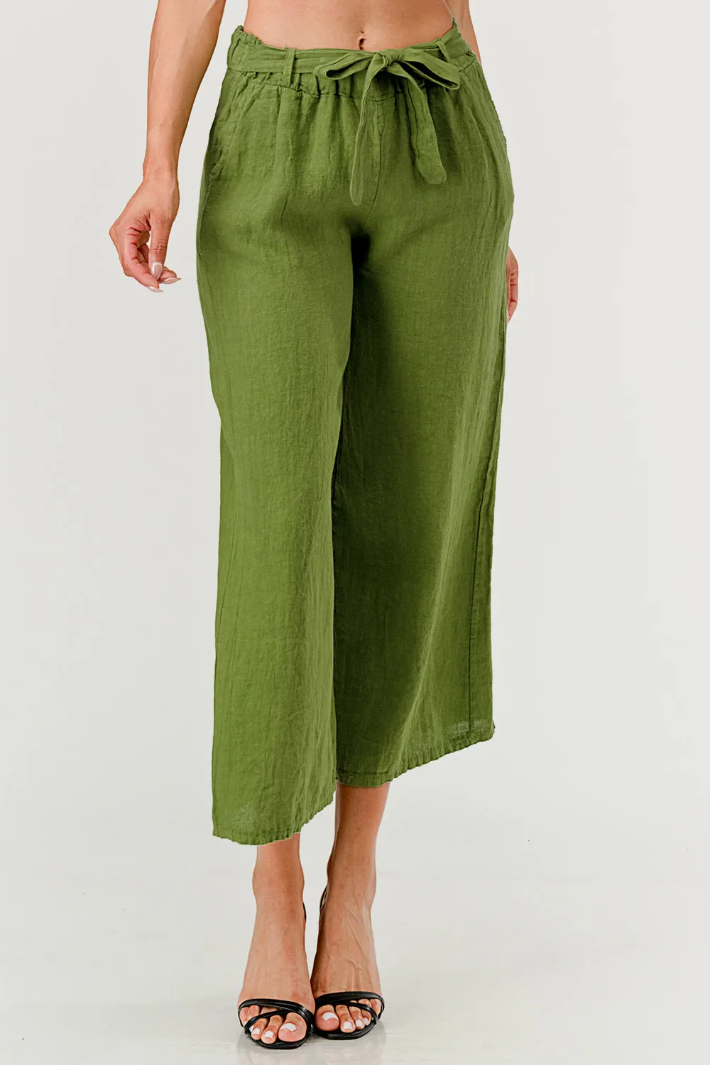 Raw Moda Linen pants Attached Belt