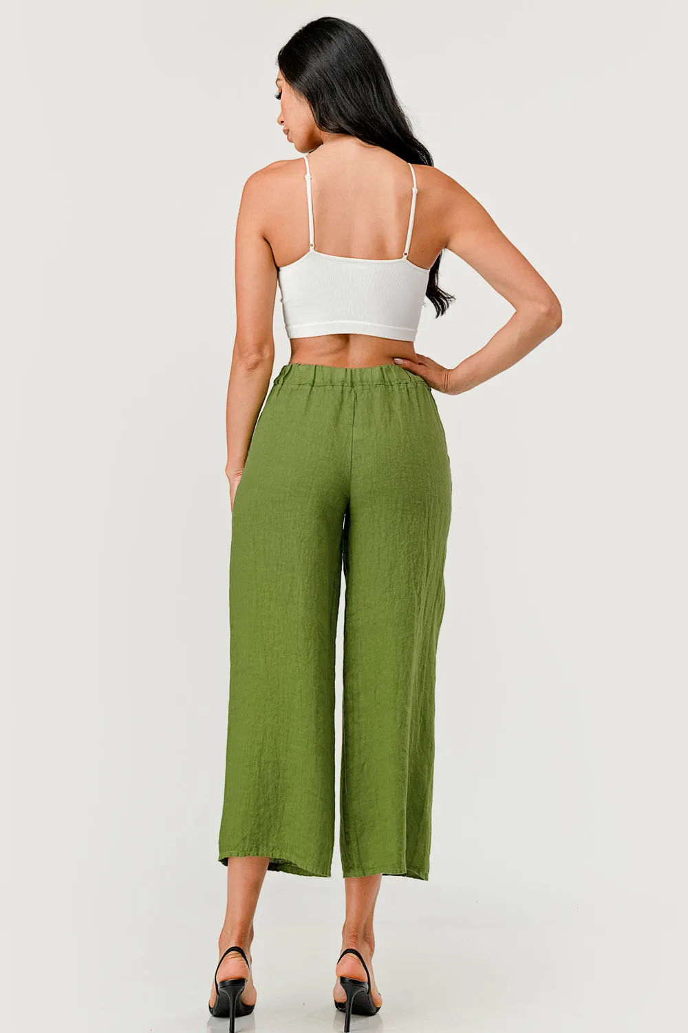 Raw Moda Linen pants Attached Belt