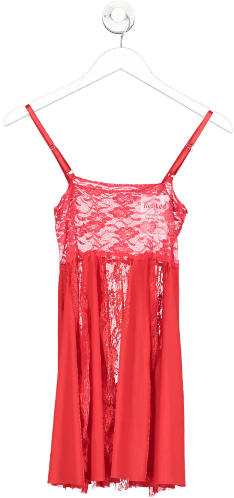 Red Bow Lace Erotic Dress UK S