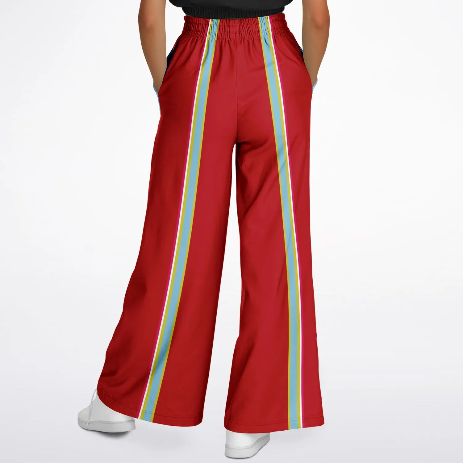 Red Calypso Striped Stretchy Phat Bellbottoms