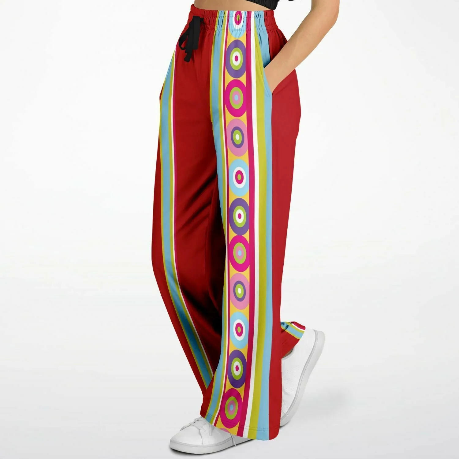 Red Calypso Striped Stretchy Phat Bellbottoms