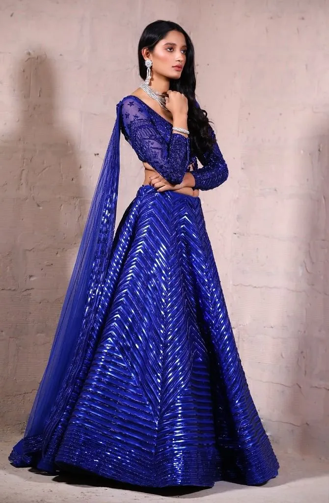 Royal Blue Lehenga set.