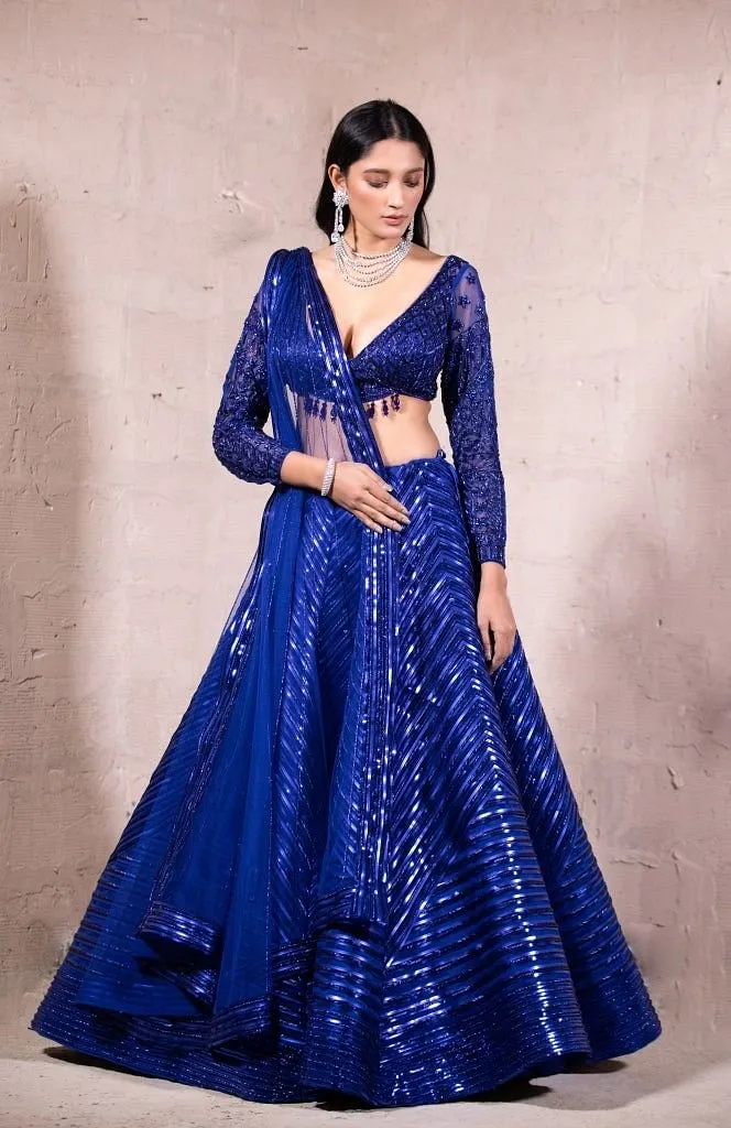 Royal Blue Lehenga set.