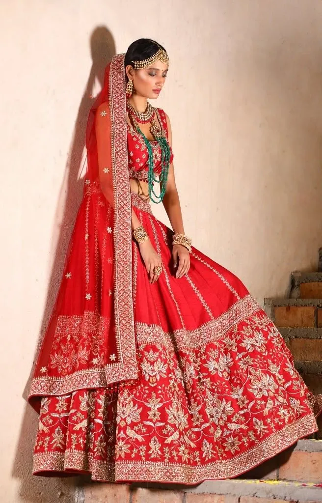 Scarlet red Lehenga set