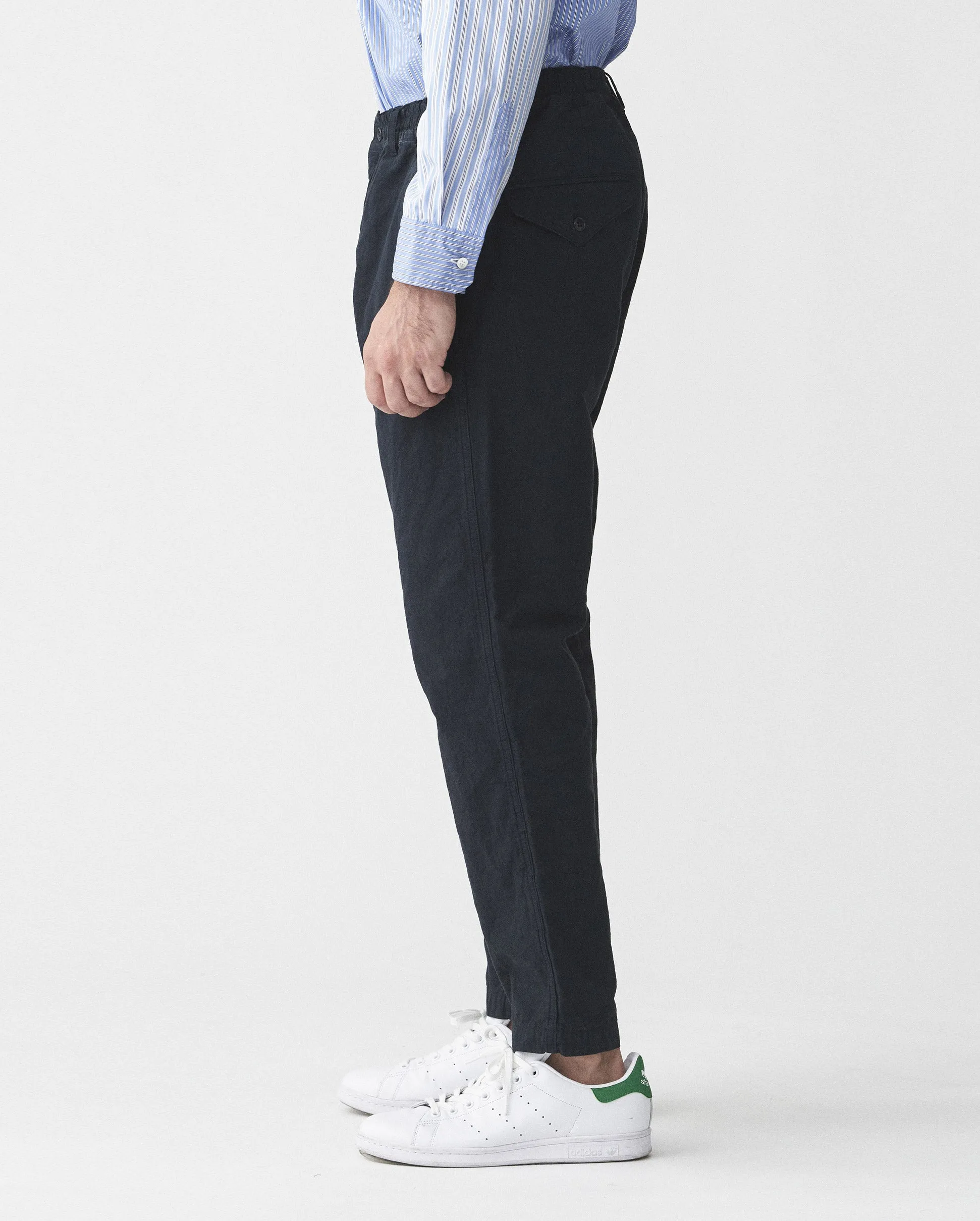 TAPERED HEMP PANTS / NAVY