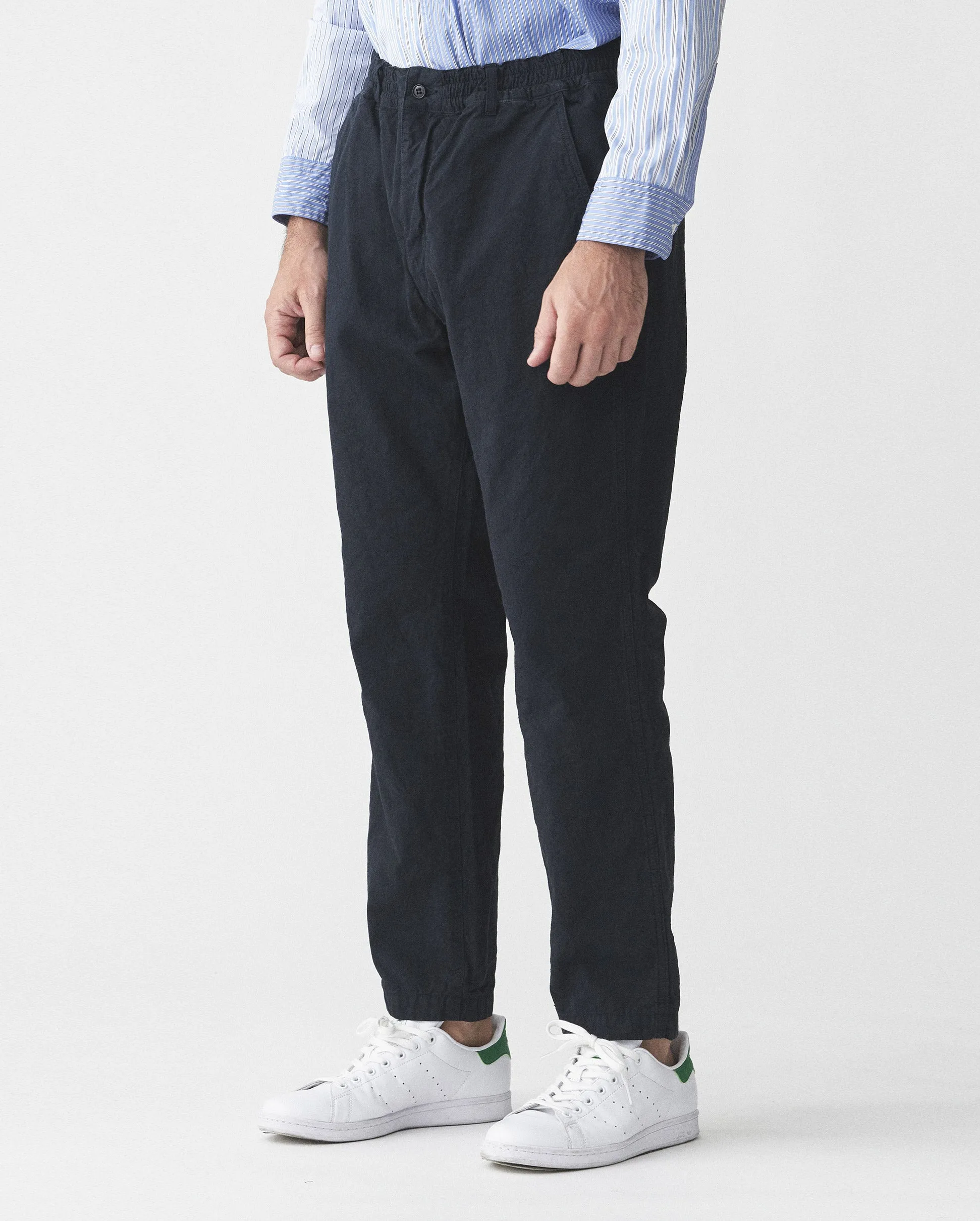 TAPERED HEMP PANTS / NAVY