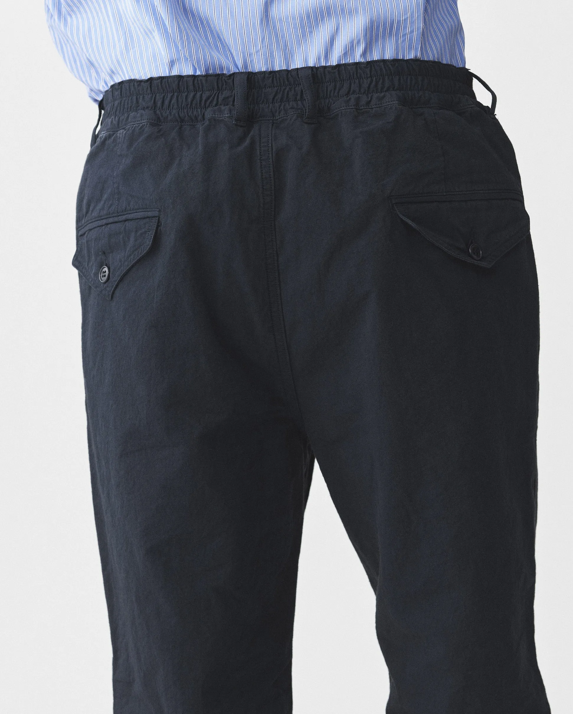 TAPERED HEMP PANTS / NAVY