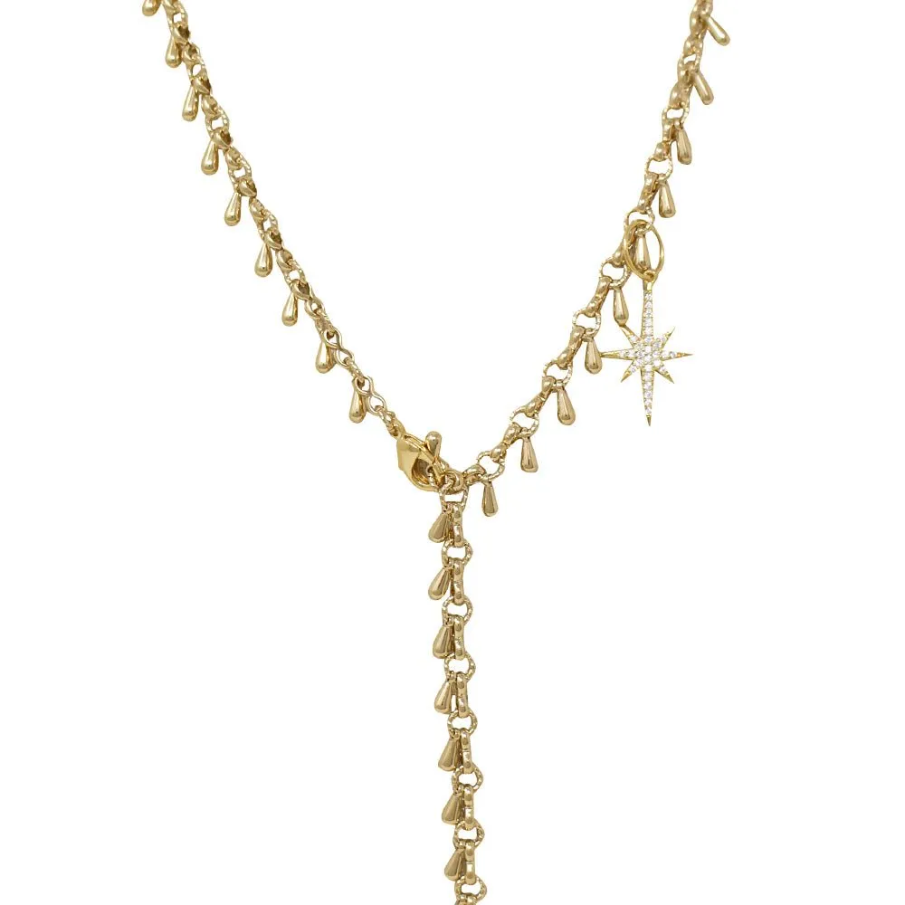 Three Way Drop Necklace With Star Charm