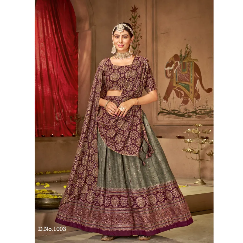 Traditional Festival Women's Lehenga Blouse Dupatta