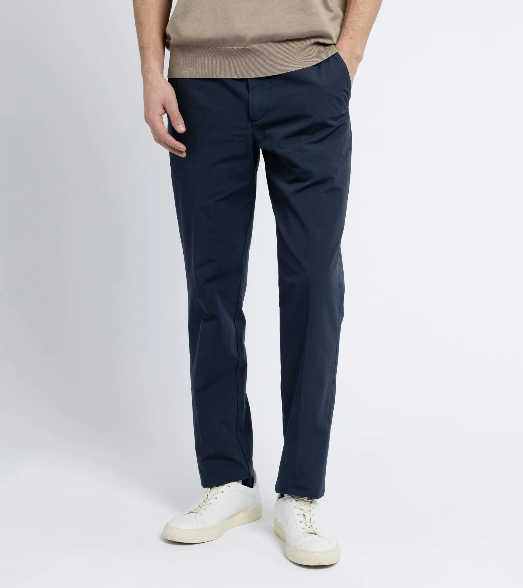 Mens Navy Trunk Hallam Cotton Poplin Trousers - Comfortable and Stylish