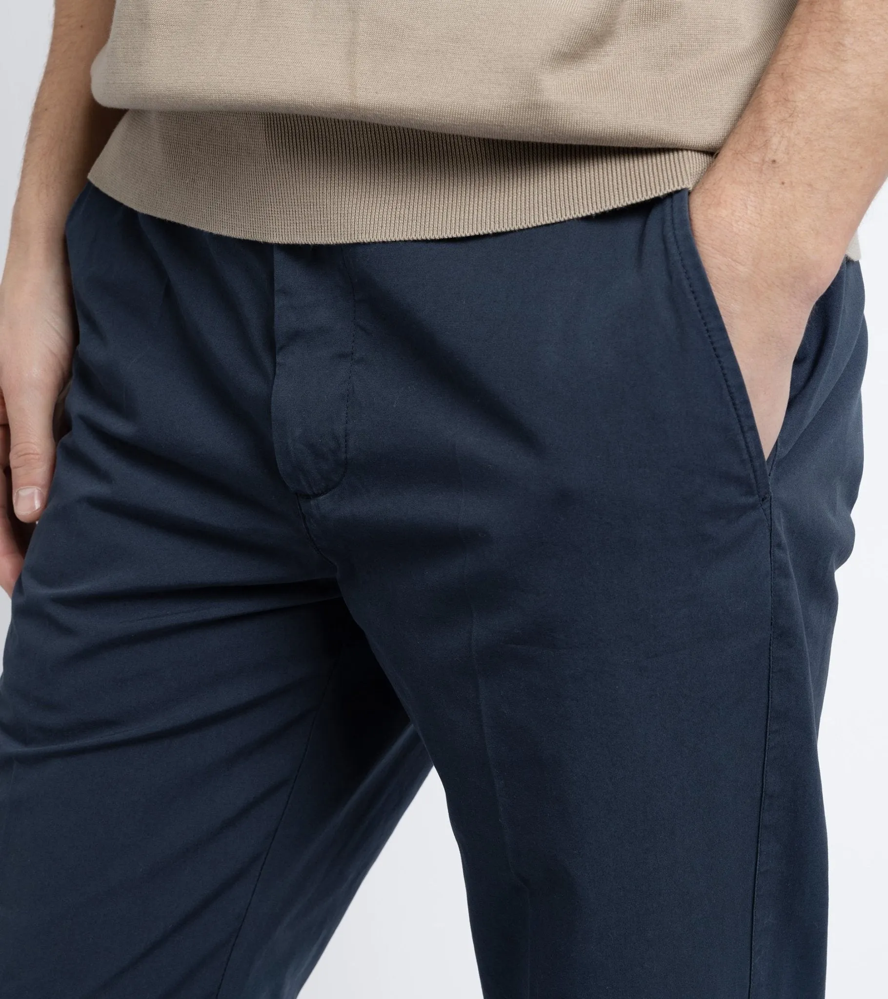 Mens Navy Trunk Hallam Cotton Poplin Trousers - Comfortable and Stylish