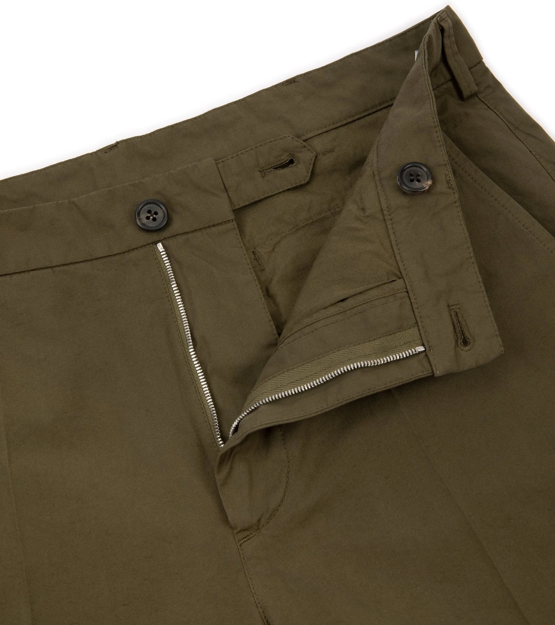 Trunk Hallam Cotton Poplin Trousers: Olive