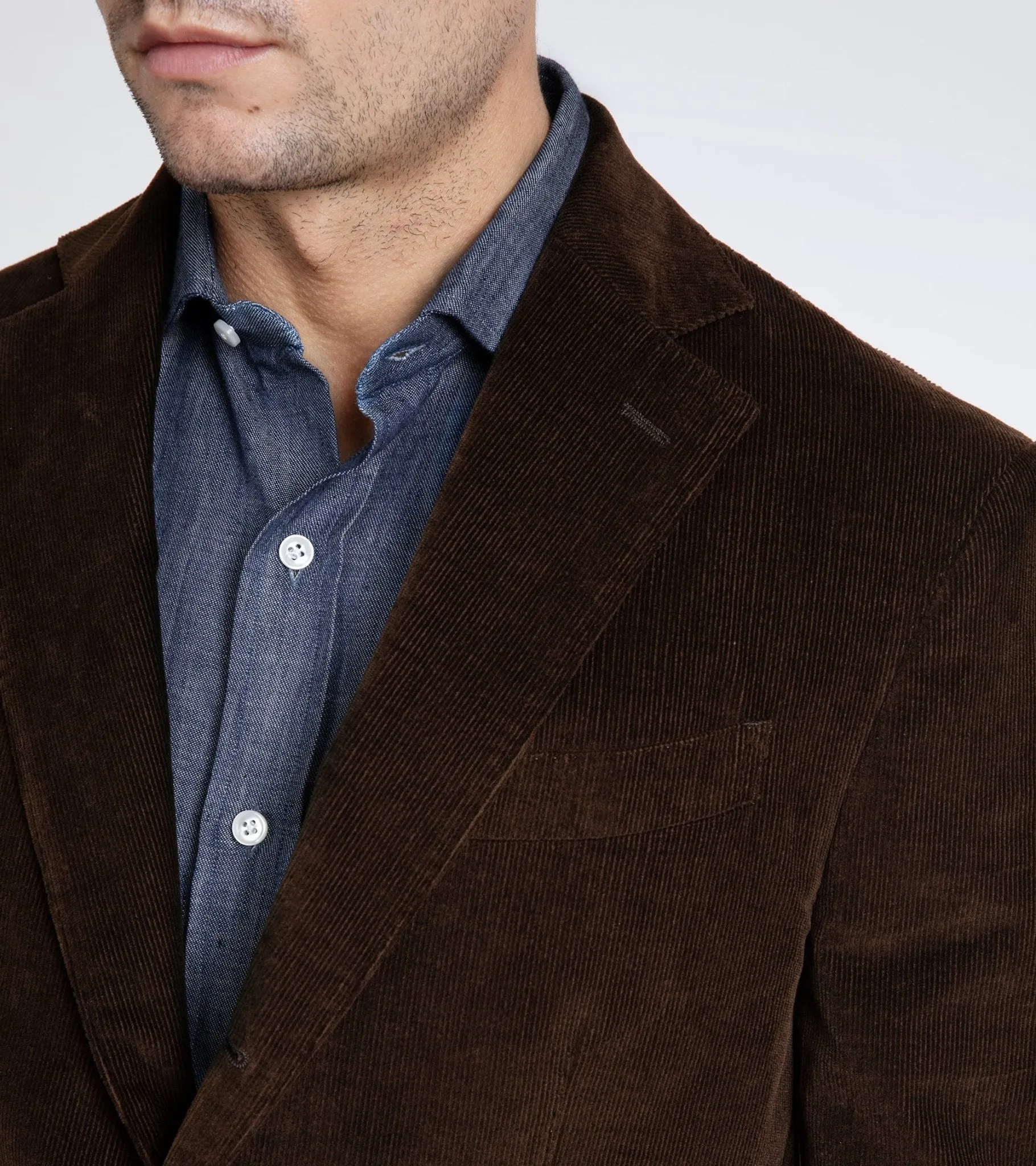 Trunk Wigmore Italian Cotton Needlecord Suit Jacket: Bitter Chocolate