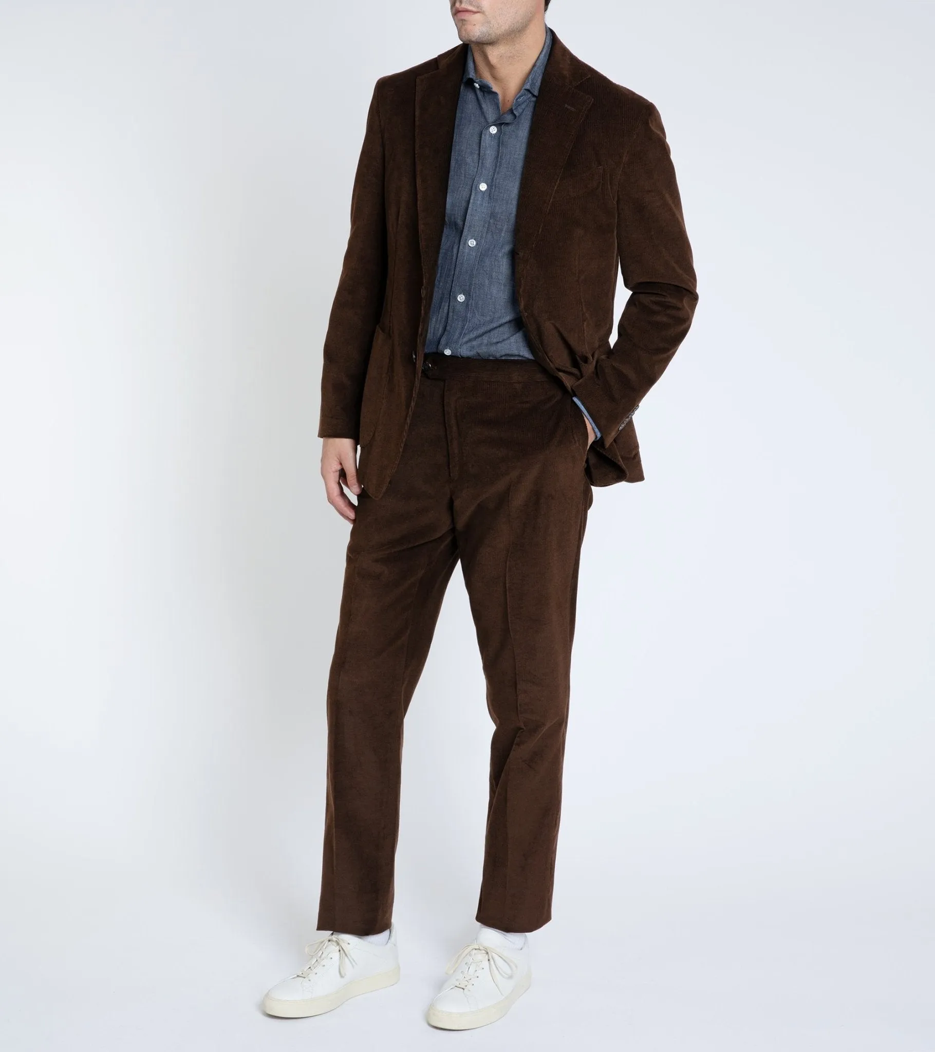 Trunk Wigmore Italian Cotton Needlecord Suit Jacket: Bitter Chocolate