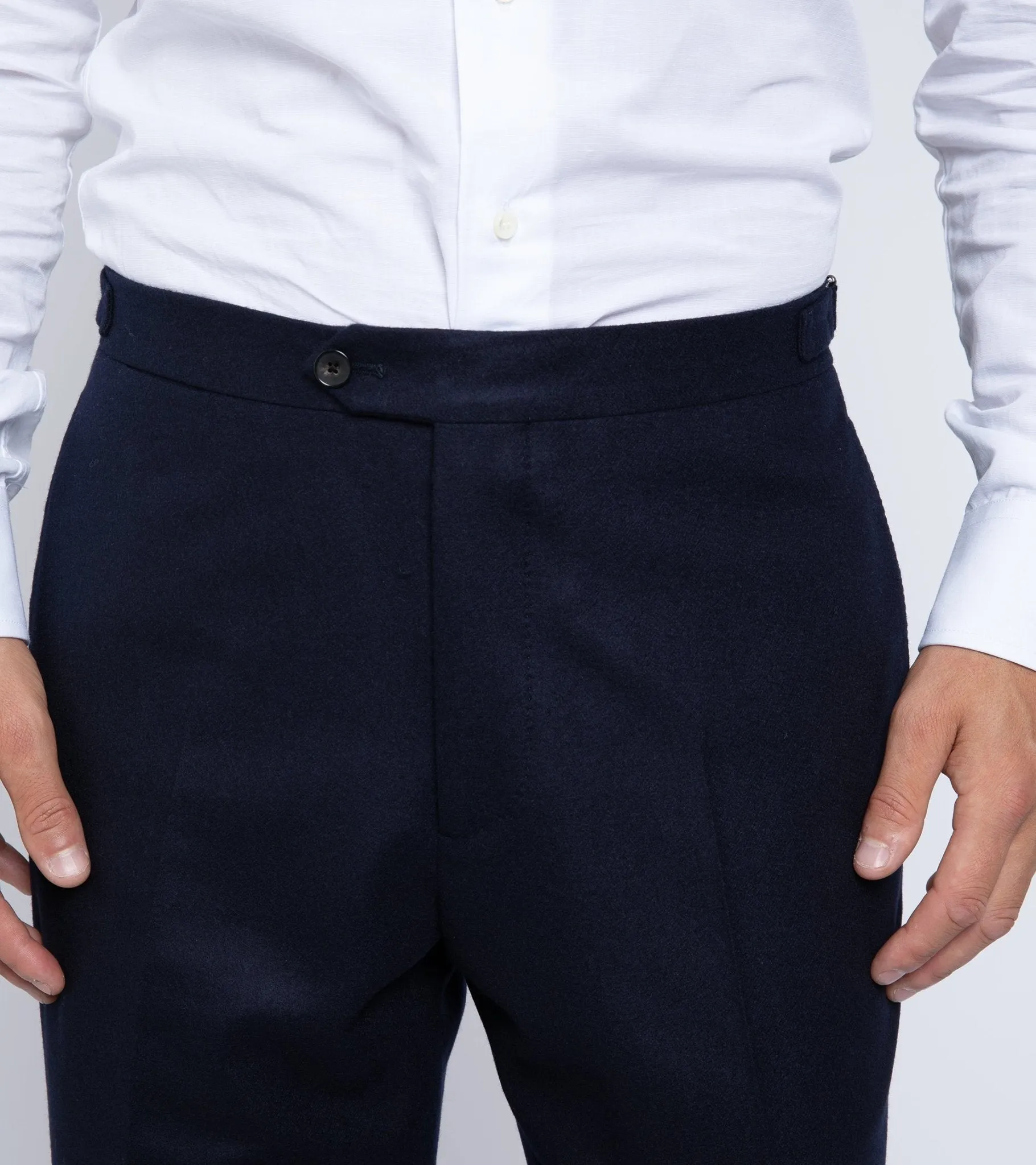 Trunk Wigmore Wool Flannel Suit Trousers: Navy