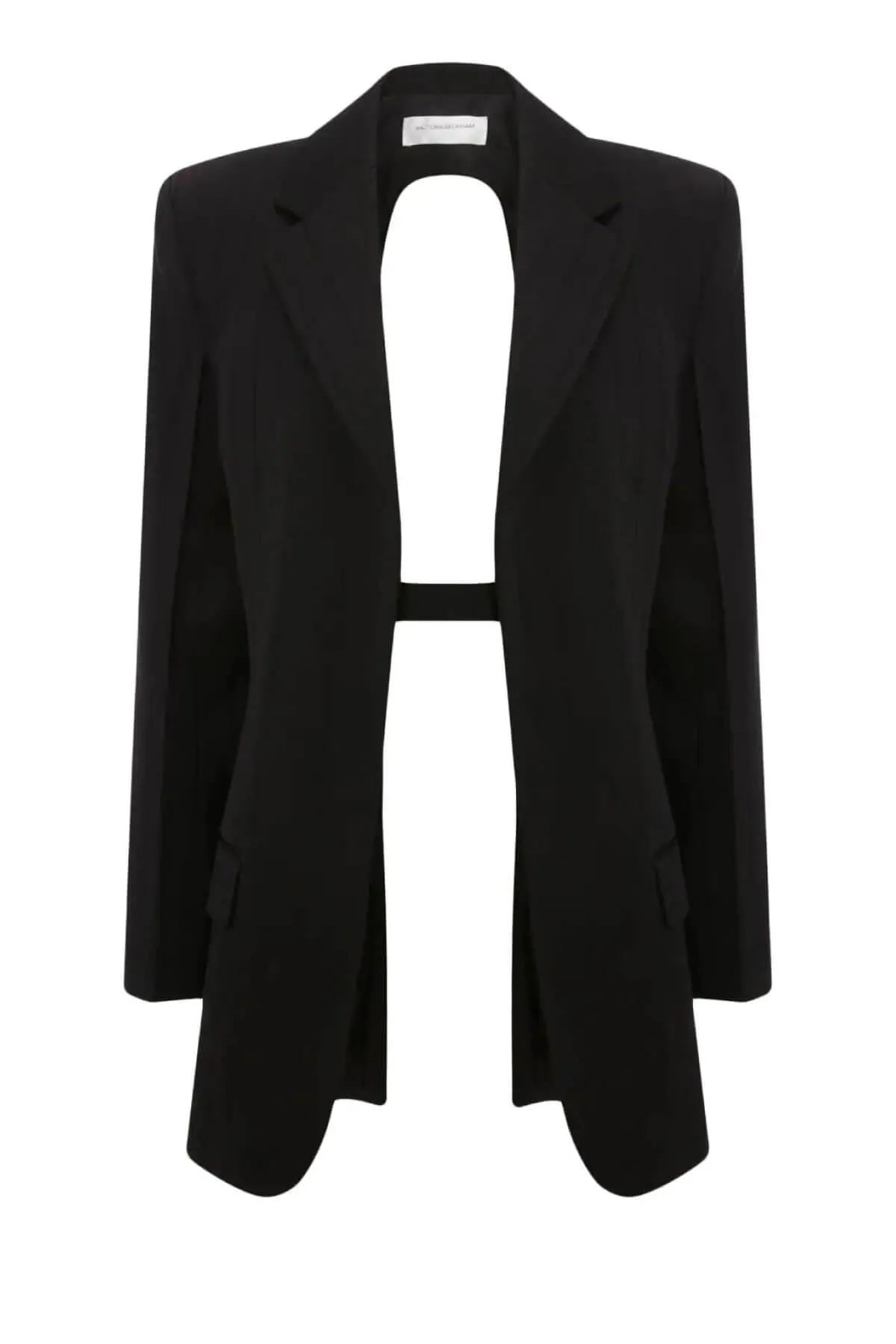 Victoria Beckham Striped Backless Jacket - Black