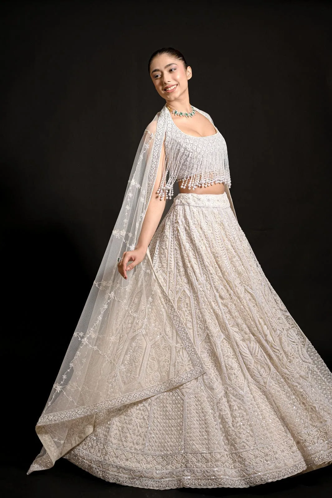 White Lehenga