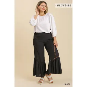 Wide Leg Elastic Waist Lace Tape Pants