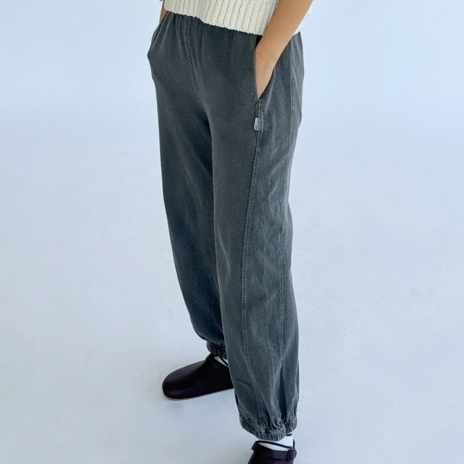 Womens Cotton Balloon Pants - Coal